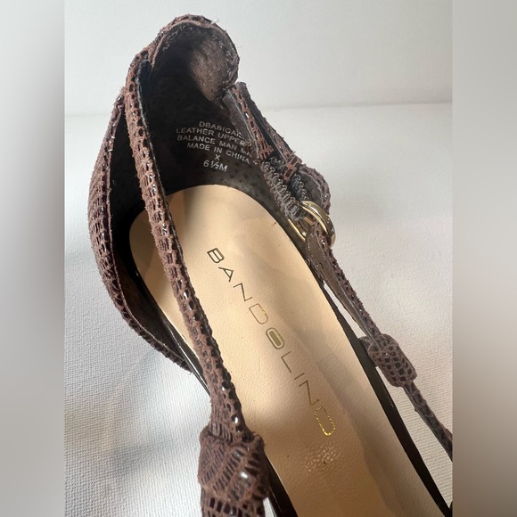 Bandolino Brown Women’s Low Heel Sling Back Size 6.5 Leather - Picture 4 of 8